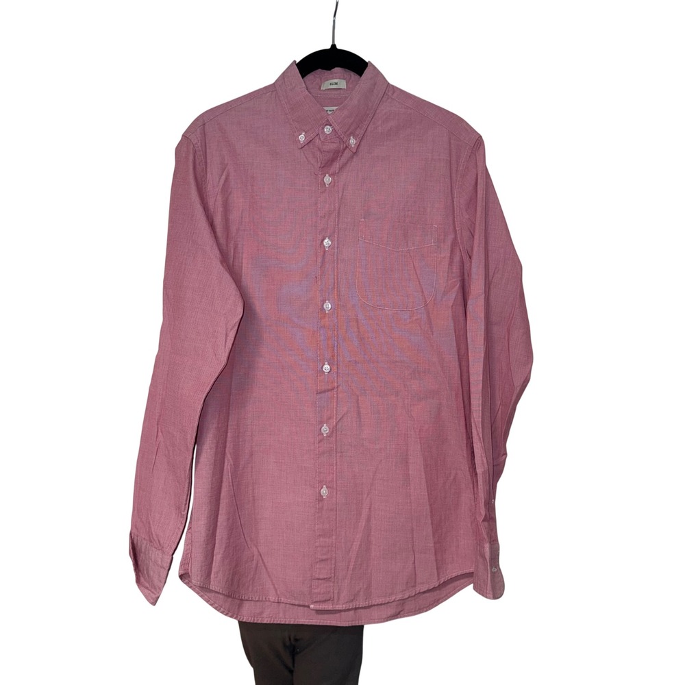 J. Crew Red Secret Wash Slim Fit Button Down Shirt Mens Small